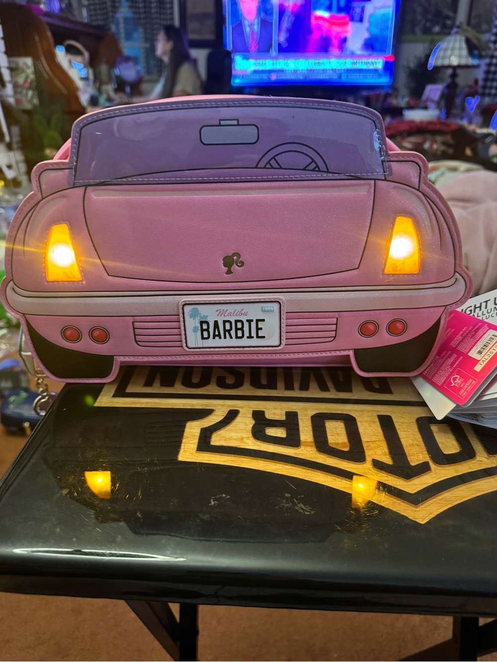Barbie Pink and Light Pink Malibu License Plate Crossbody Bag - Picture 7 of 8